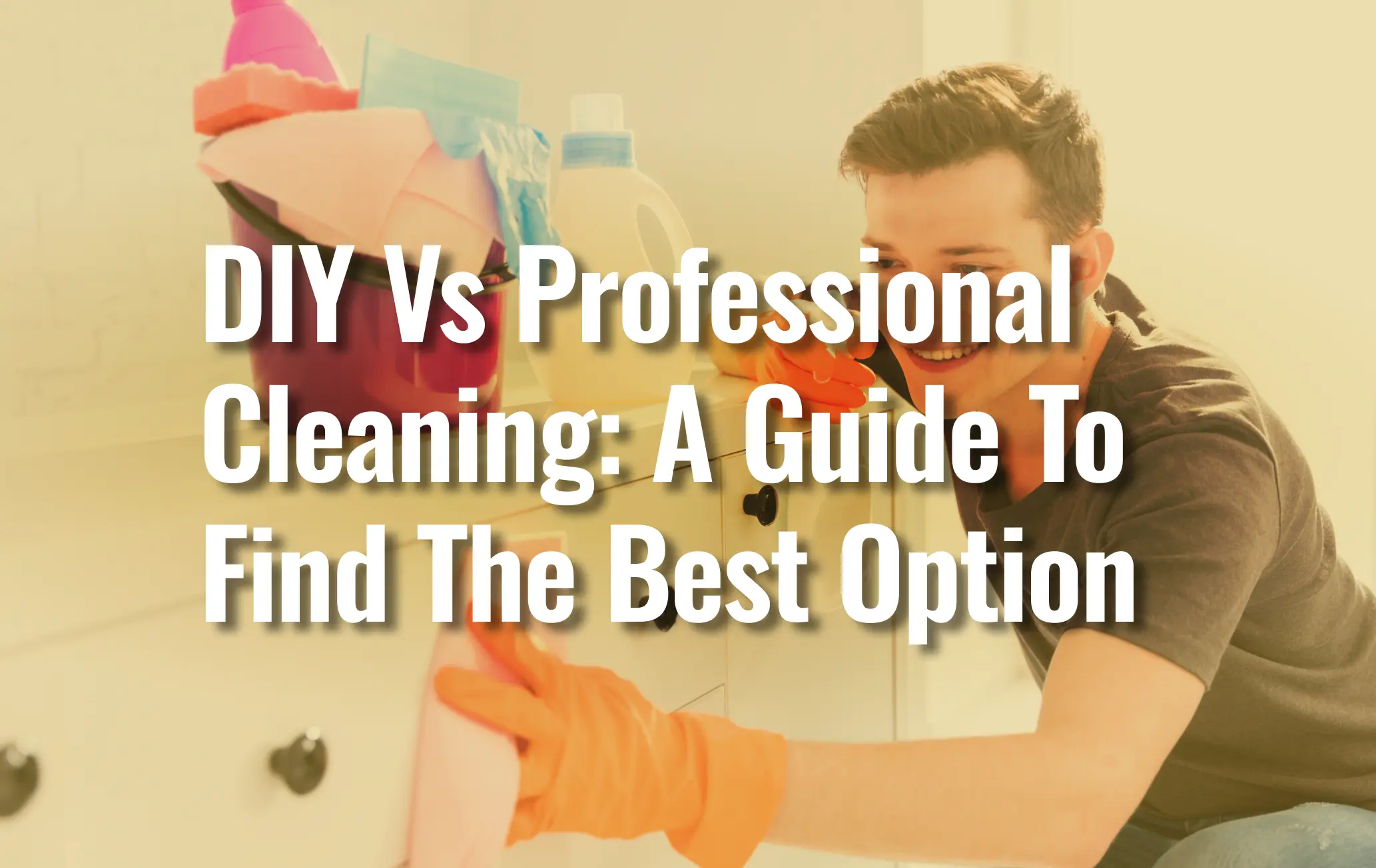 A Woman Wearing Green Cleaning Gloves Holding A Bucket Filled With Eco-Friendly Cleaning Supplies, Standing In A Room With Indoor Plants, Representing Eco-Friendly Cleaning Benefits.
