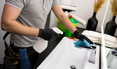 Woman Cleaning Ophthalmologist S Office